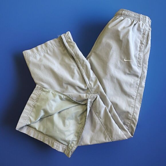 Nike Gray Nylon Track Pants Men’s Size Small Ankle Zip Lined Gym Workout Outdoor - Picture 1 of 11